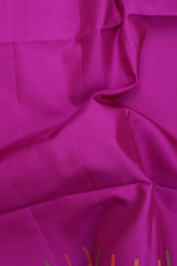 Soft Silk Saree In Plain Purple Rose With Contrast Border