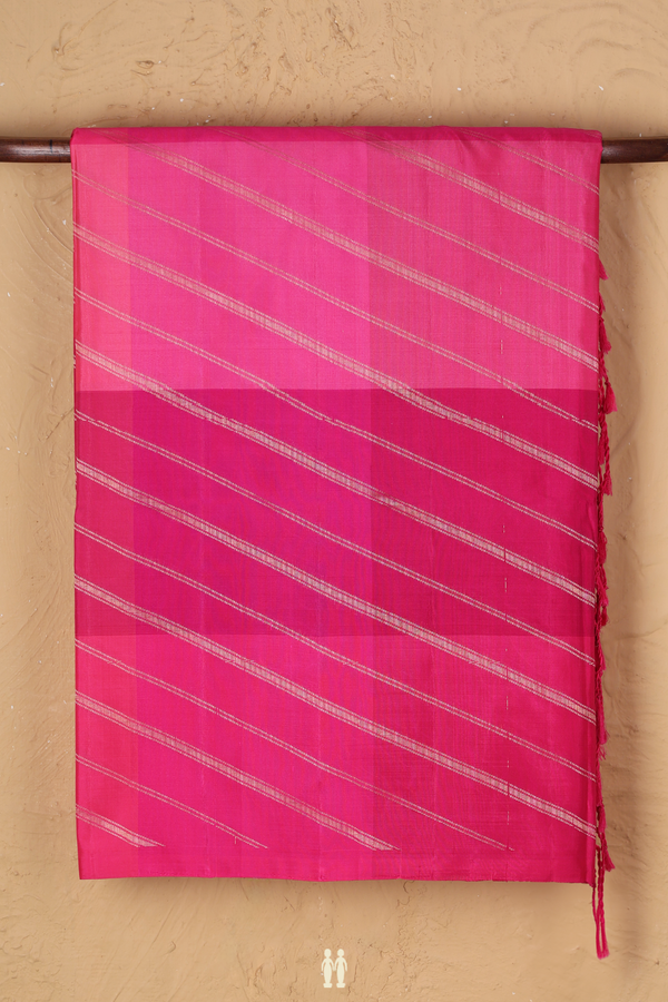 Soft Silk Saree In Shades Of Pink With Checks Design