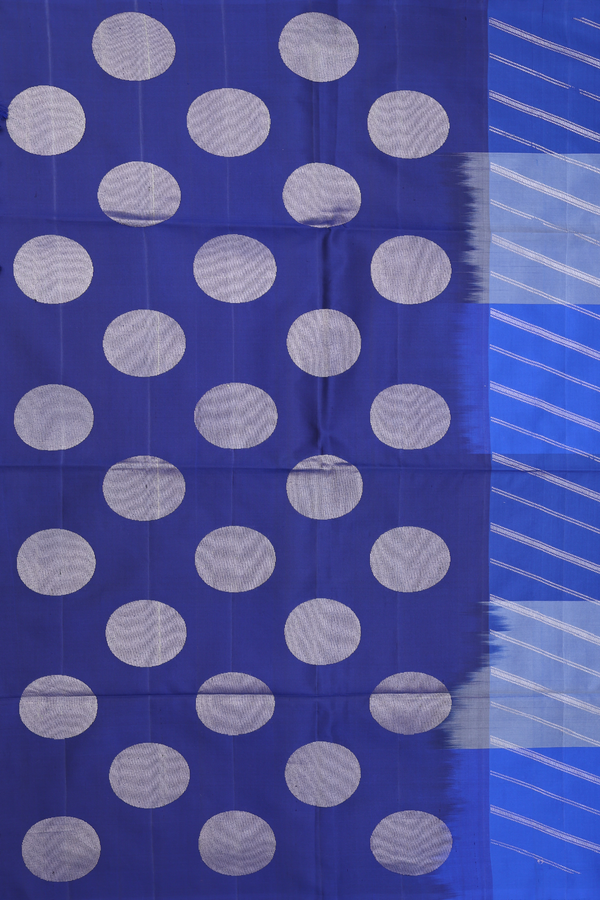Soft Silk Saree In Shades Of Blue With Checks Design
