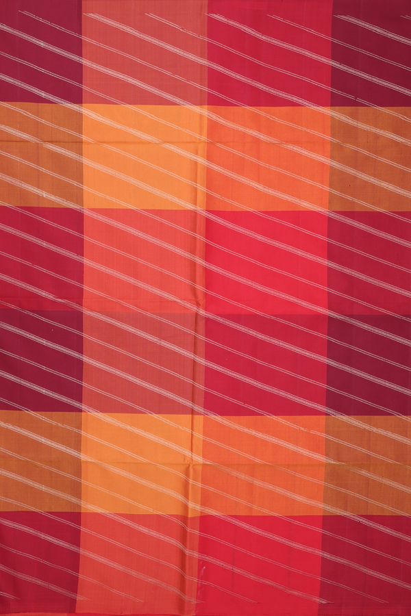Soft Silk Saree In Multicolor With Checks Design
