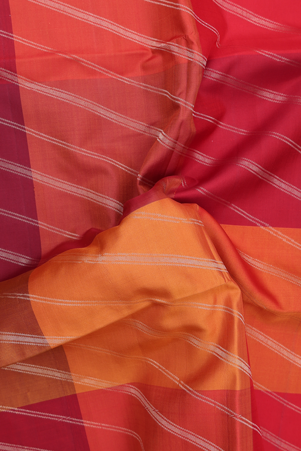 Soft Silk Saree In Multicolor With Checks Design