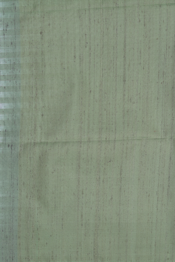 Soft Silk Saree In Sage Green With Circle Motifs