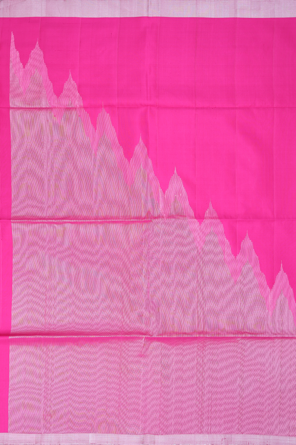 Soft Silk Saree In Rani Pink With Temple Border