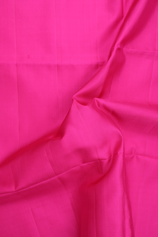 Soft Silk Saree In Rani Pink With Temple Border