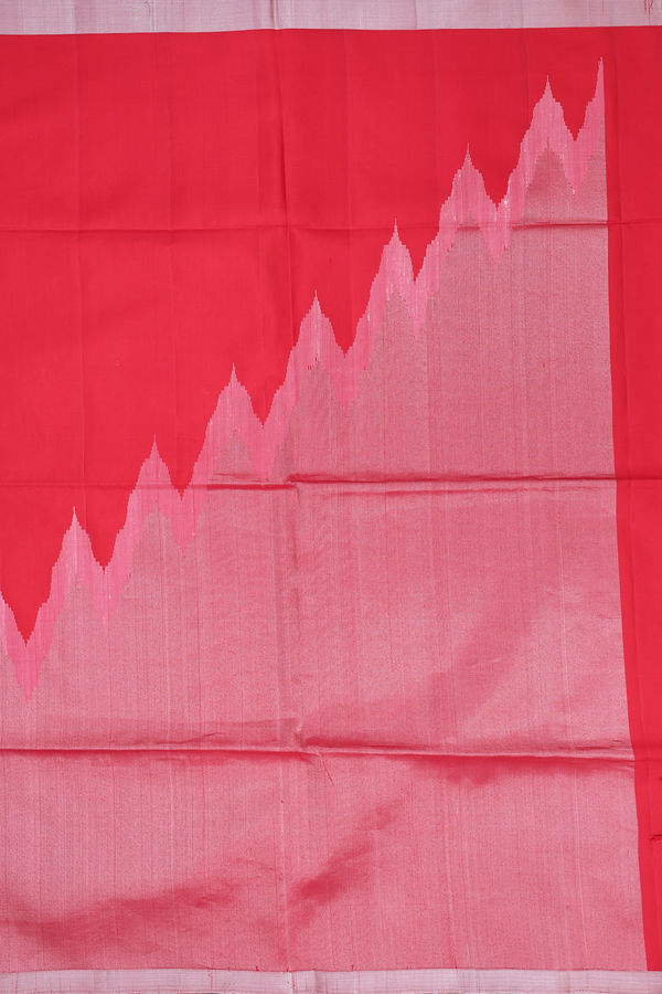 Soft Silk Saree In Scarlet Red With Temple Border