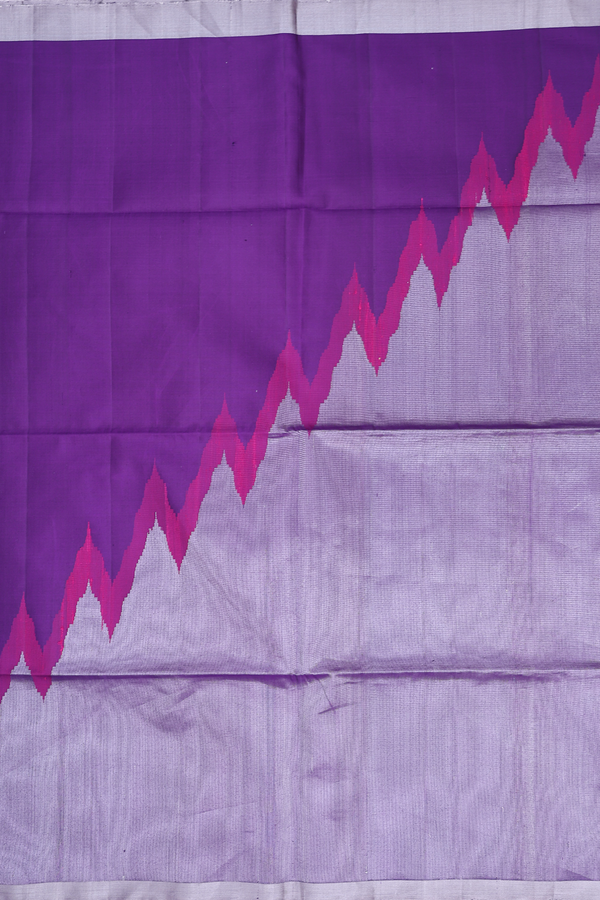 Soft Silk Saree In Royal Purple With Temple Border