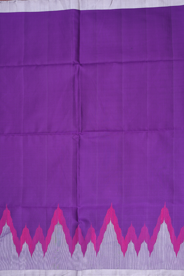 Soft Silk Saree In Royal Purple With Temple Border