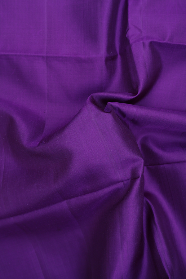 Soft Silk Saree In Royal Purple With Temple Border