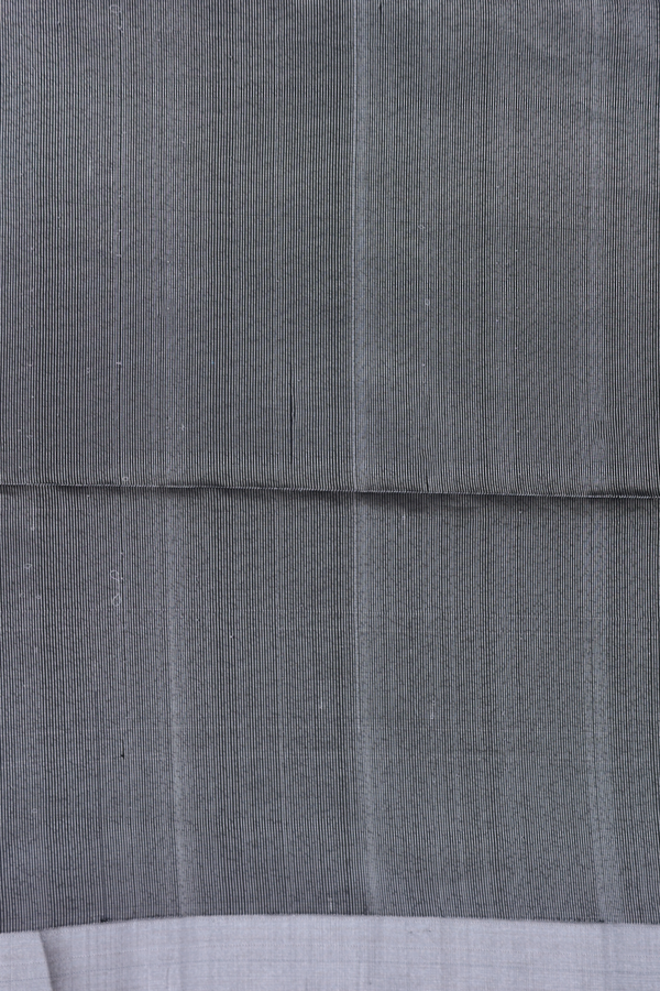 Soft Silk Saree In Plain Black With Temple Border