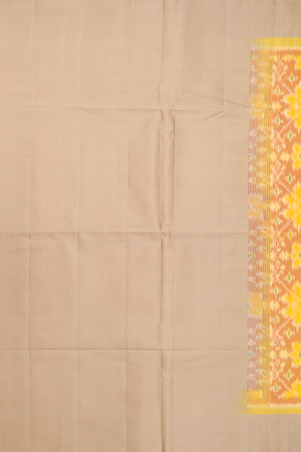 Soft Silk Saree In Dual Tone With Ikat Design