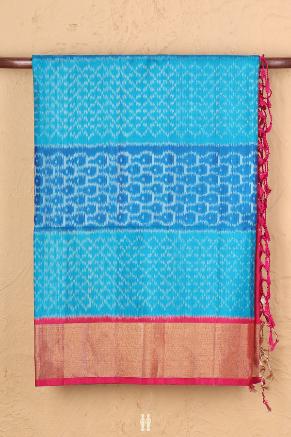 Soft Silk Saree In Blue With Allover Design