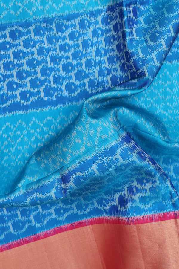 Soft Silk Saree In Blue With Allover Design