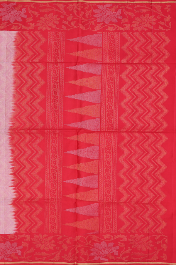 Soft Silk Saree In White With Zari Buttas