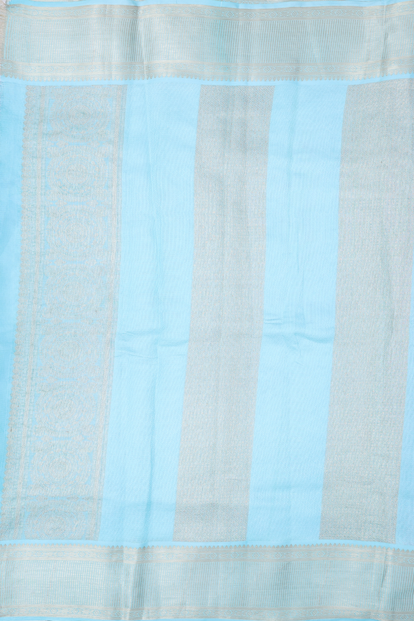 Kota Silk Saree In Light Grey With Floral Design