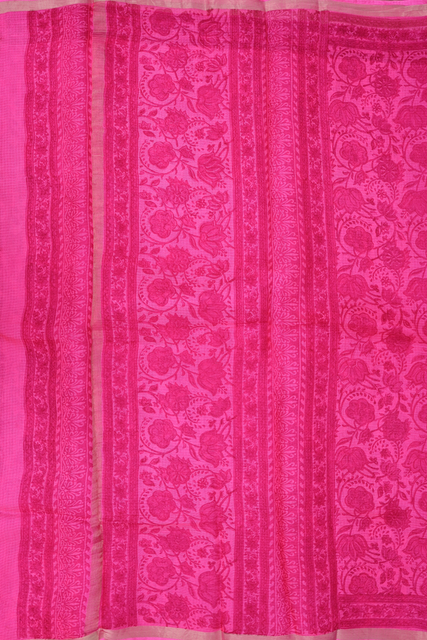 Kota Silk Saree In Pink With Floral Design