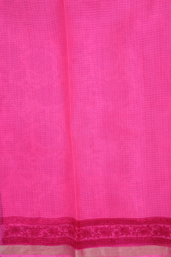 Kota Silk Saree In Pink With Floral Design