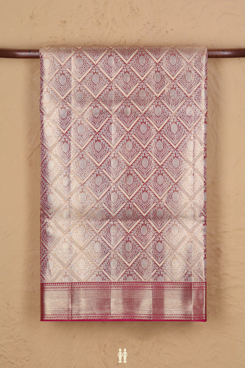 Kanchipuram Silk Saree In Gold Tissue With Floral Design