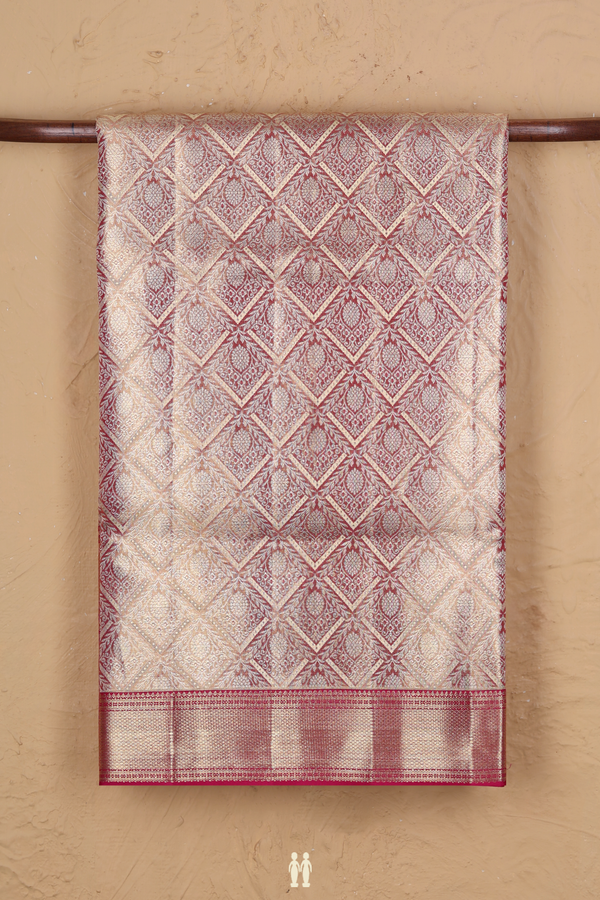 Kanchipuram Silk Saree In Gold Tissue With Floral Design