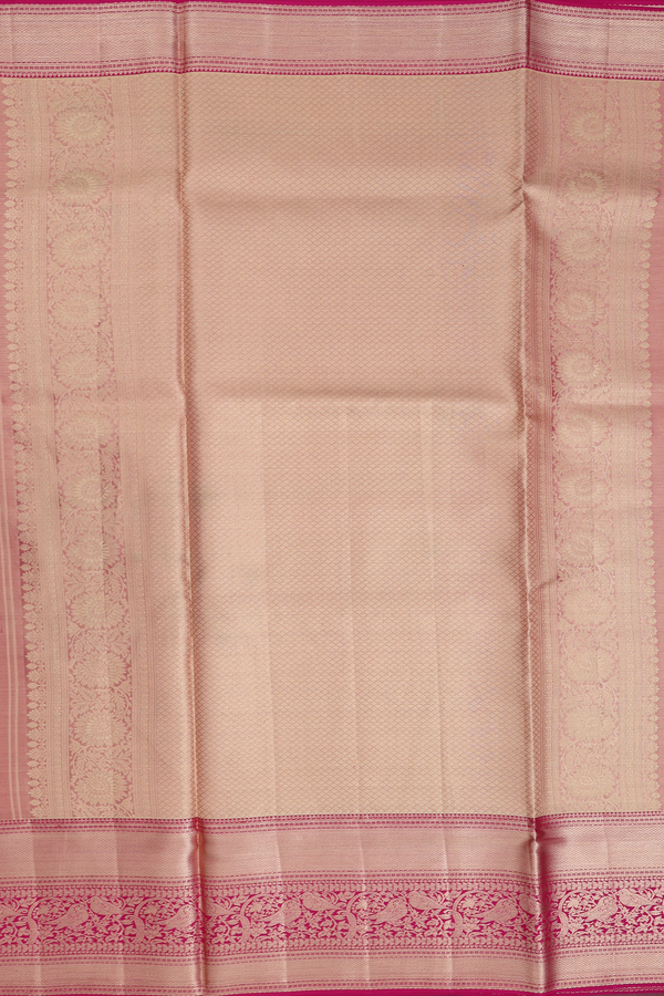 Kanchipuram Silk Saree In Gold Tissue With Floral Design