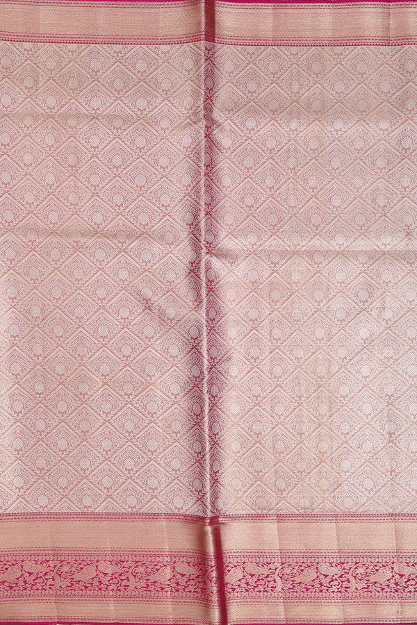 Kanchipuram Silk Saree In Gold Tissue With Floral Design