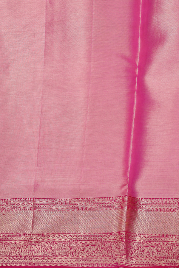 Kanchipuram Silk Saree In Pink Tissue With Floral Design