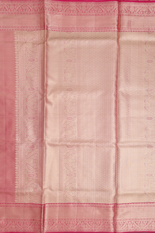 Kanchipuram Silk Saree In Tissue Gold With Checks Design