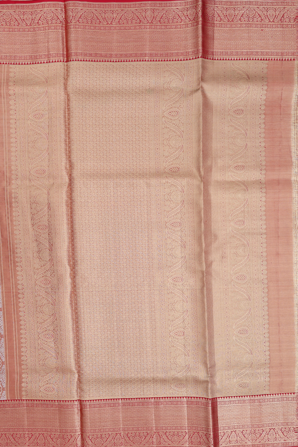 Kanchipuram Silk Saree In Tissue Dual Tone With Allover Design