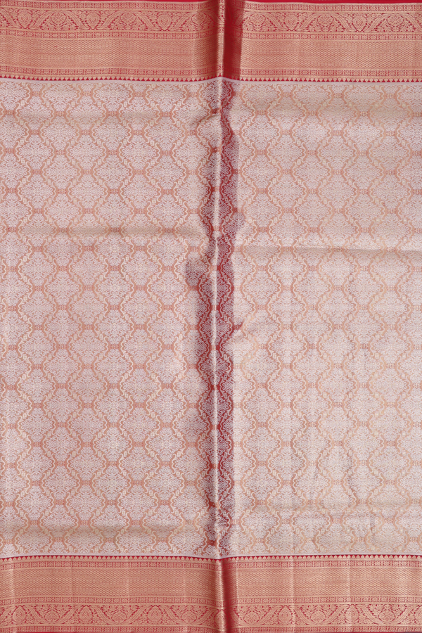 Kanchipuram Silk Saree In Tissue Dual Tone With Allover Design