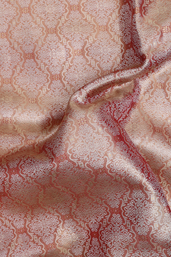 Kanchipuram Silk Saree In Tissue Dual Tone With Allover Design