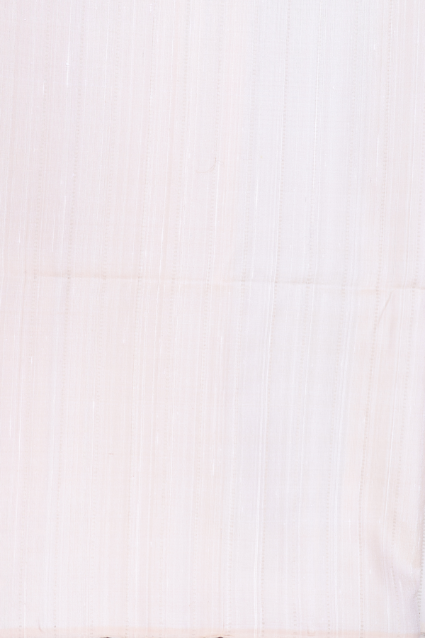 Soft Silk Saree In Off White With Stripes Design