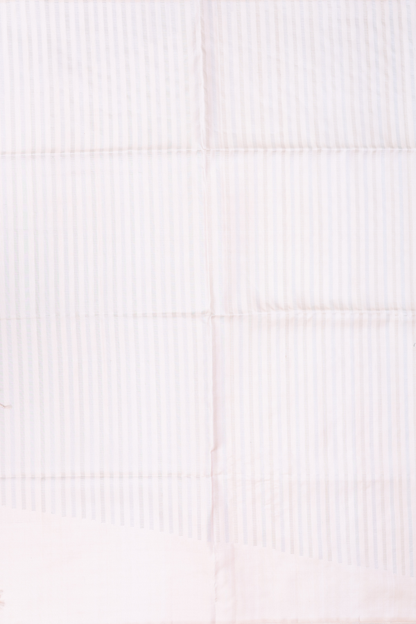 Soft Silk Saree In Off White With Stripes Design