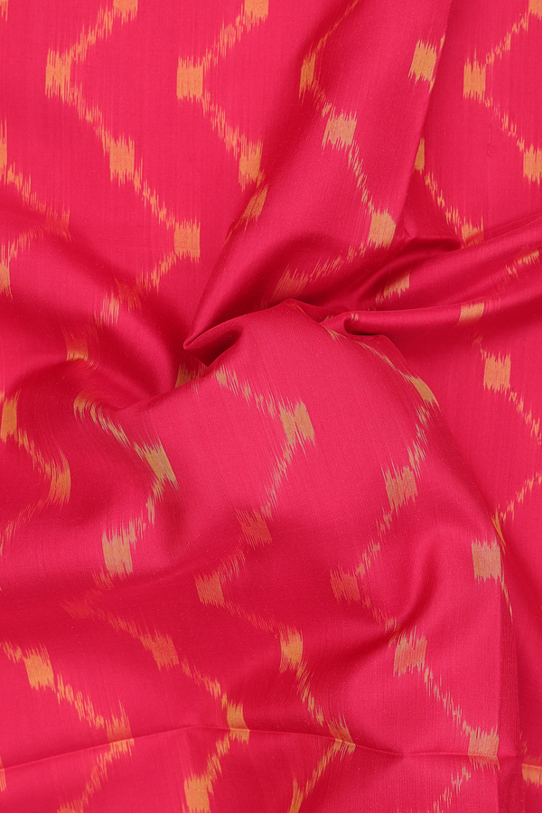 Soft Silk Saree In Red With Chevron Design