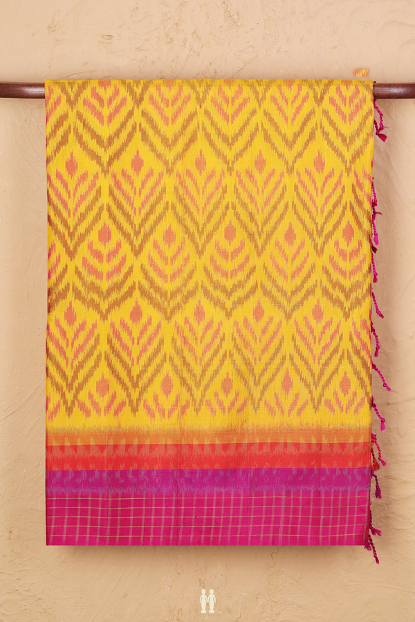 Soft Silk Saree In Yellow With Allover Design