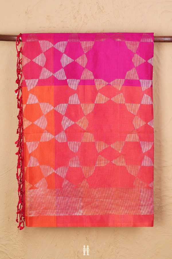 Soft Silk Saree In Tricolor With Allover Design