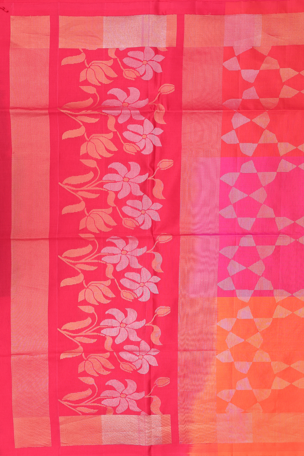 Soft Silk Saree In Tricolor With Allover Design