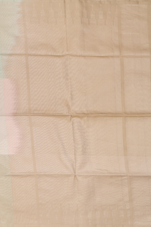 Soft Silk Saree In Brown And Green With Allover Design