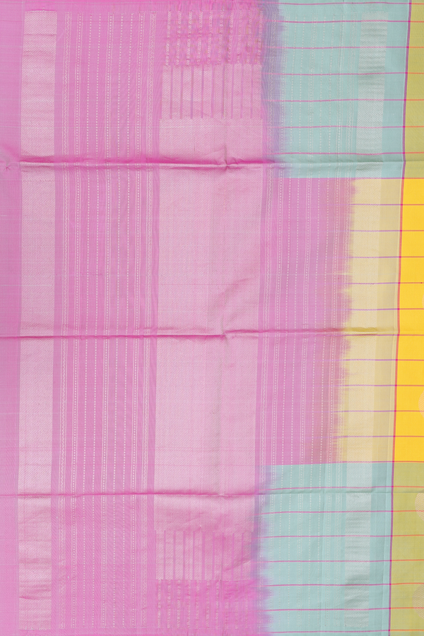 Soft Silk Saree In Multicolor With Checks Design