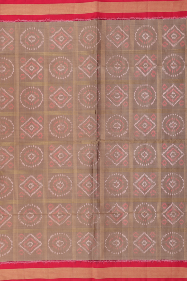 Soft Silk Saree In Brown With Checks Design