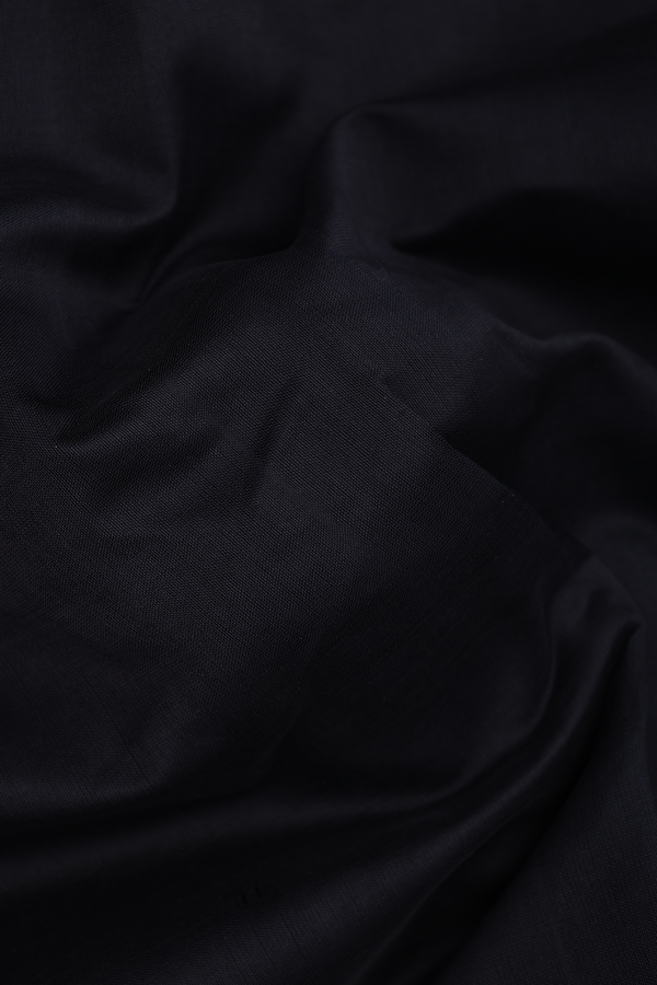 Poly Cotton Saree In Black With Contrast Border