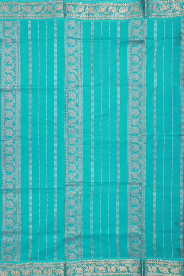 Semi Silk Cotton Saree In Grey With Contrast Border