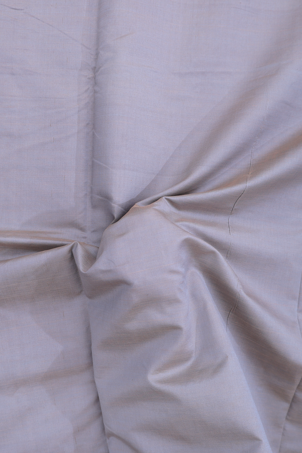 Semi Silk Cotton Saree In Grey With Contrast Border