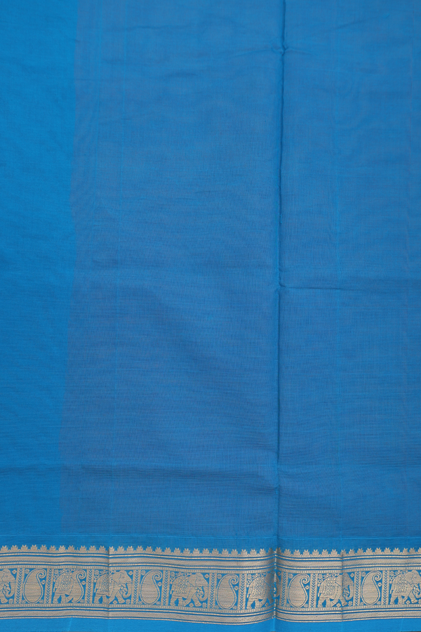 Semi Silk Cotton Saree In Orange With Contrast Border