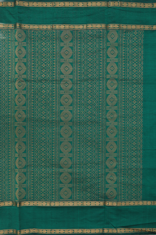Traditional Silk Cotton Saree Brown With Vanasingaram Design