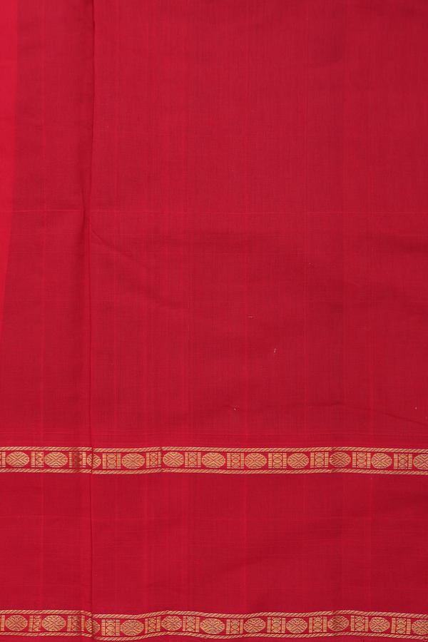 Traditional Silk Cotton Saree Green With Paisley Design