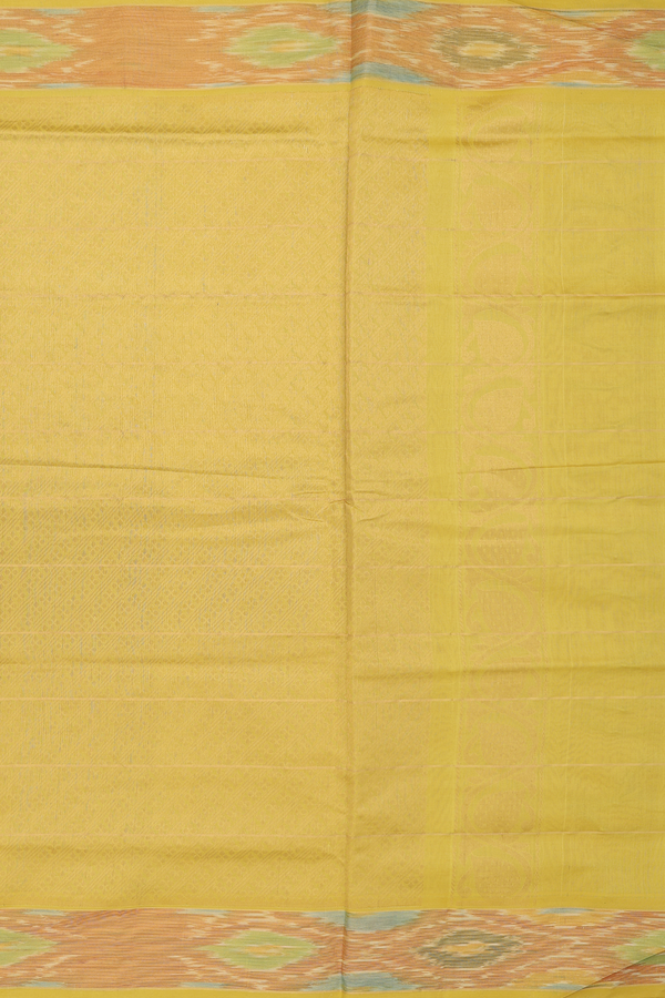 Silk Cotton Saree In Scarlet Red With Checks Design