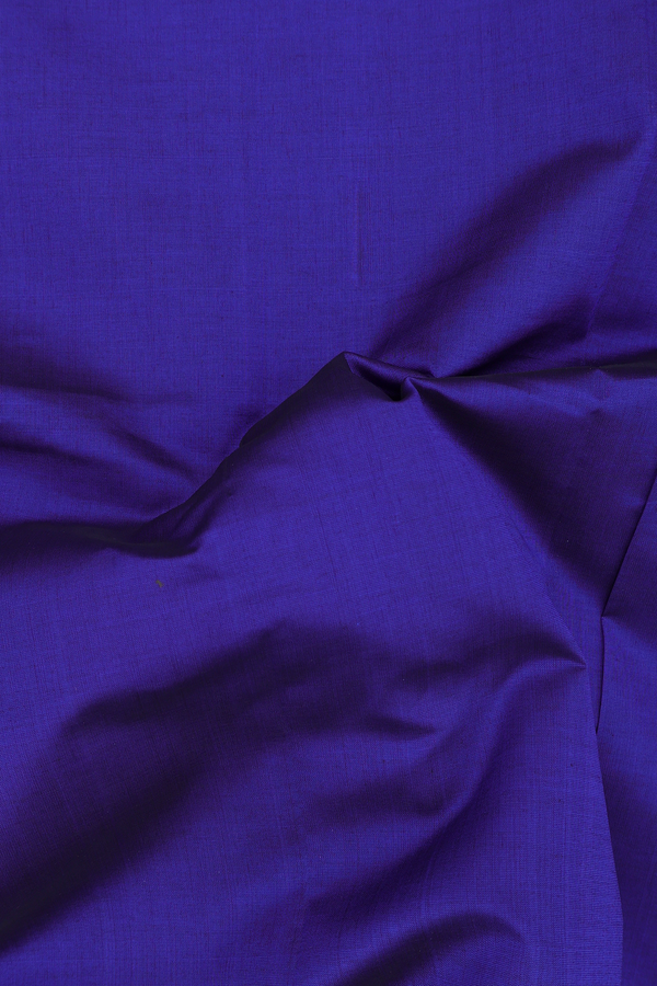 Silk Cotton Saree In Royal Blue With Contrast Border