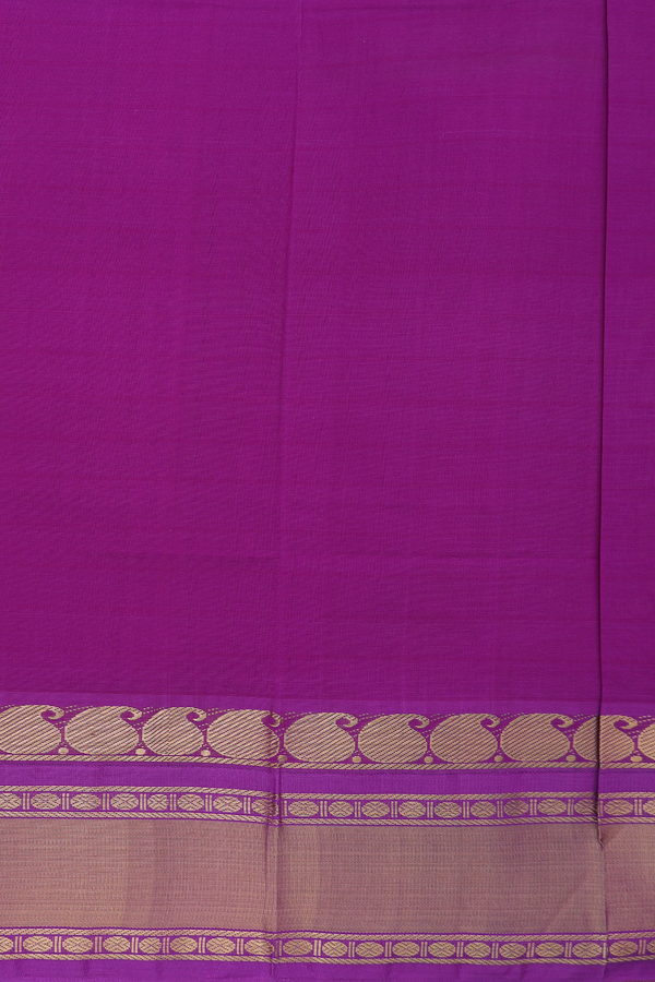 Silk Cotton Saree In Off White With Checks Design