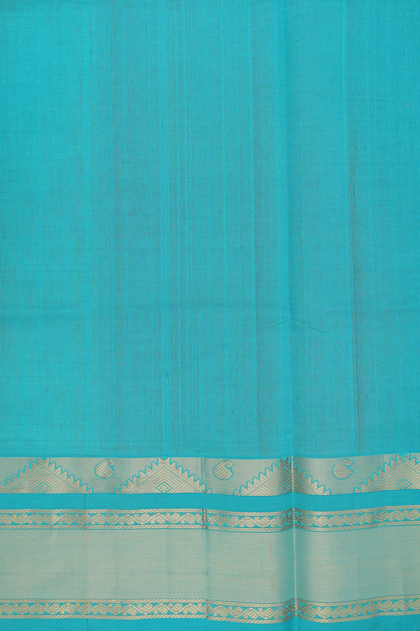 Silk Cotton Saree In Coffee Brown With Checks Design