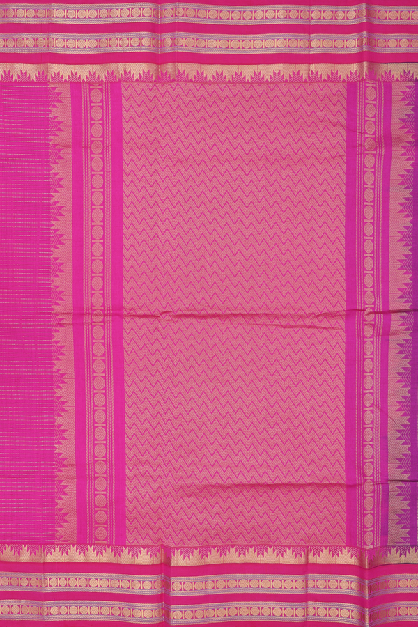 Silk Cotton Saree In Royal Blue With Checks Design