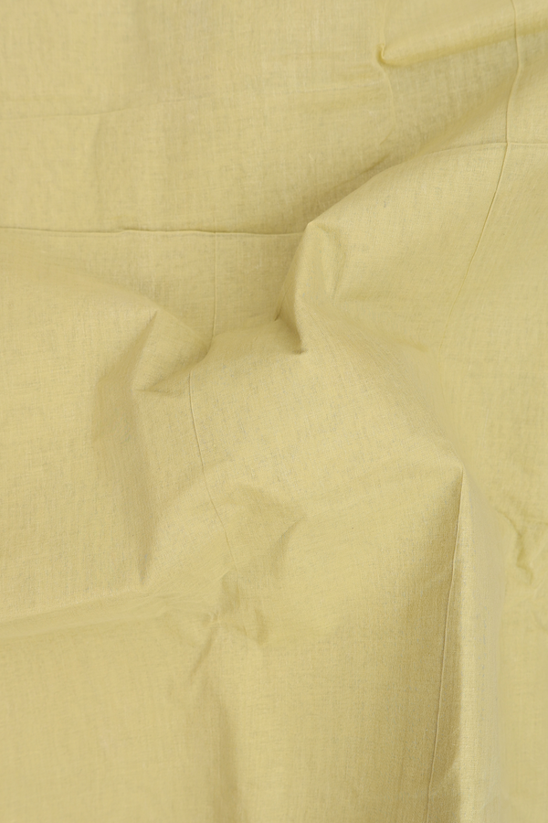 Bengal Cotton Saree In Light Yellow With Embroidered Border